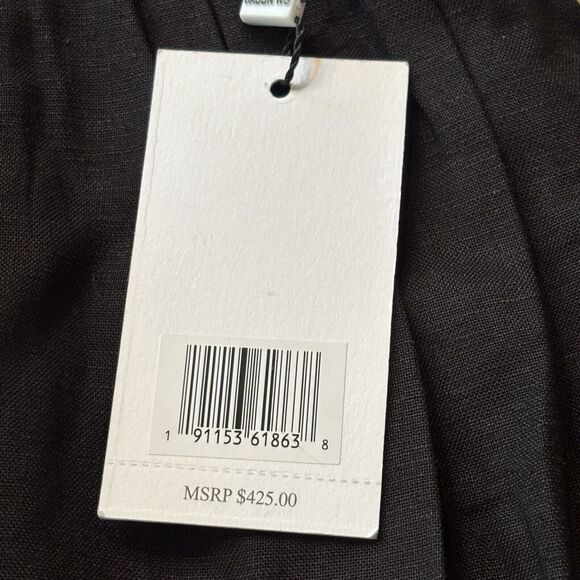 Jason Wu Linen Blend Crochet Knit Detail Maxi Dress Black Womens Medium $425 NEW - Picture 11 of 11